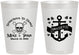 Personalized Wedding 8 oz Frosted Cups - Anchor Nautical | 391