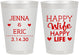 Personalized Wedding 8 oz Frosted Cups - Happy Wife Happy Life | 393