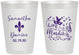 Personalized Wedding 8 oz Frosted Cups - Mardi Gras | 398
