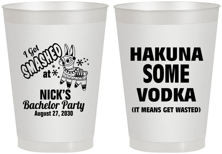 Personalized Bachelor Party 8 oz Frosted Cups - Fiesta Mexican | 40004