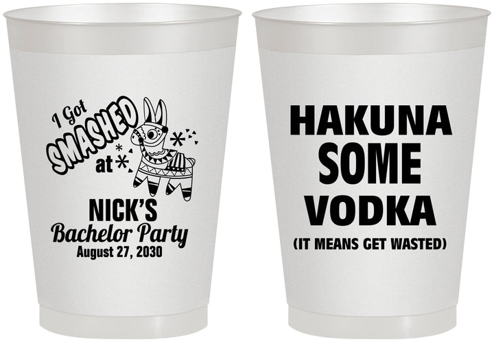 Personalized Bachelor Party 8 oz Frosted Cups - Fiesta Mexican | 40004