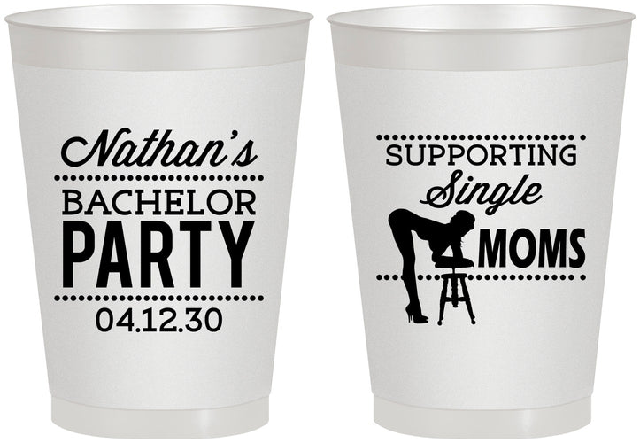 Personalized Bachelor Party 8 oz Frosted Cups - Strip Club | 40006