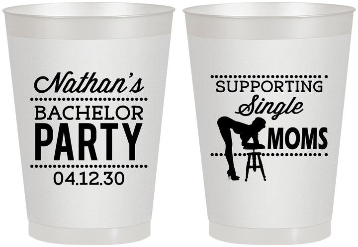 Personalized Bachelor Party 8 oz Frosted Cups - Strip Club | 40006
