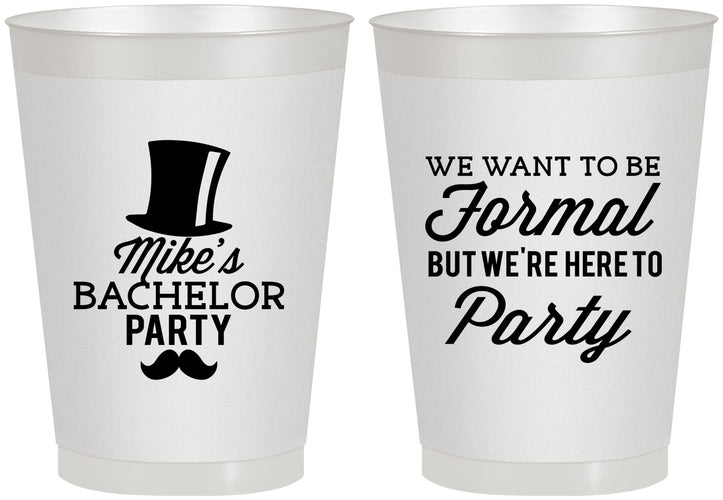 Personalized Bachelor Party 8 oz Frosted Cups - Formal | 40007
