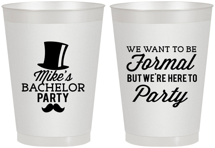 Personalized Bachelor Party 8 oz Frosted Cups - Formal | 40007