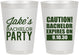 Personalized Bachelor Party 8 oz Frosted Cups - Caution Expires On | 40009