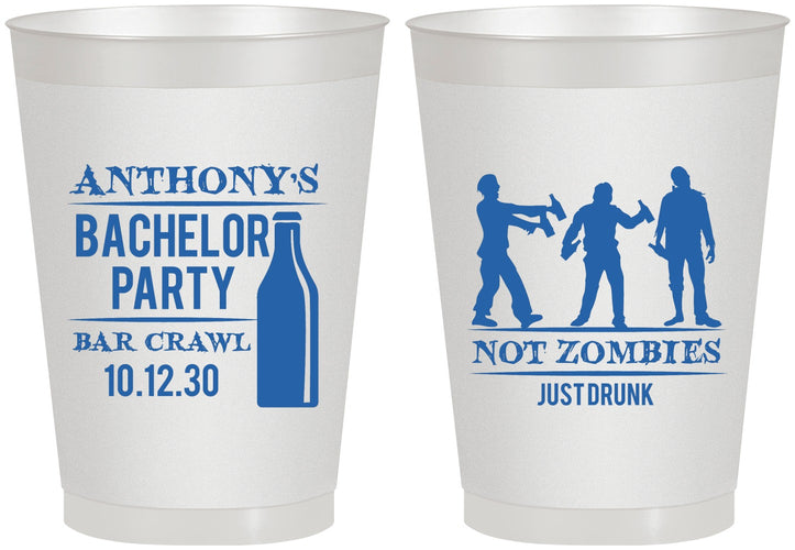 Personalized Bachelor Party 8 oz Frosted Cups - Bar Crawl | 40010