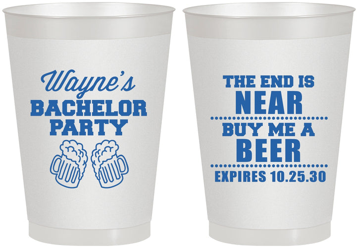 Personalized Bachelor Party 8 oz Frosted Cups - Beer | 40014