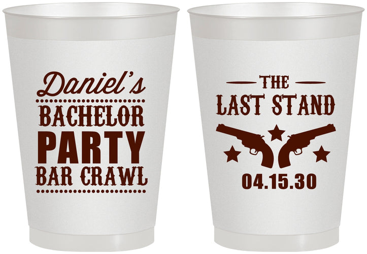 Personalized Bachelor Party 8 oz Frosted Cups - The Last Stand | 40016