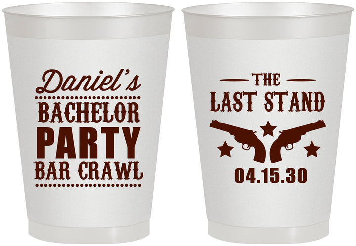 Personalized Bachelor Party 8 oz Frosted Cups - The Last Stand | 40016