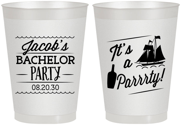 Personalized Bachelor Party 8 oz Frosted Cups - Boat | 40023