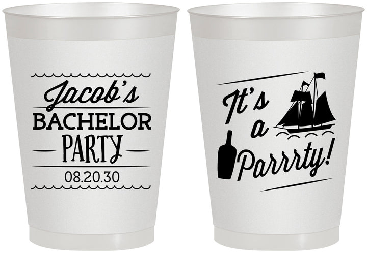 Personalized Bachelor Party 8 oz Frosted Cups - Boat | 40023