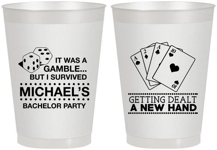 Personalized Bachelor Party 8 oz Frosted Cups - Las Vegas | 40025