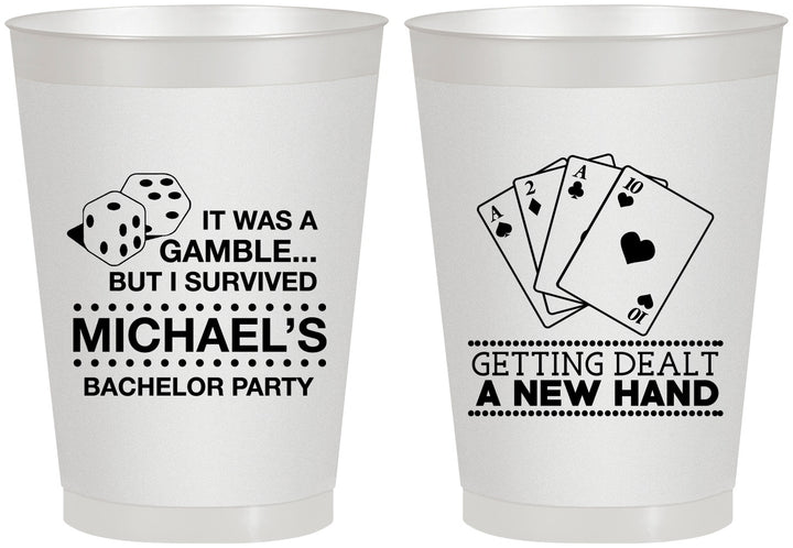 Personalized Bachelor Party 8 oz Frosted Cups - Las Vegas | 40025