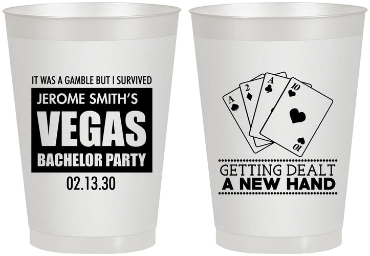 Personalized Bachelor Party 8 oz Frosted Cups - Las Vegas | 40026