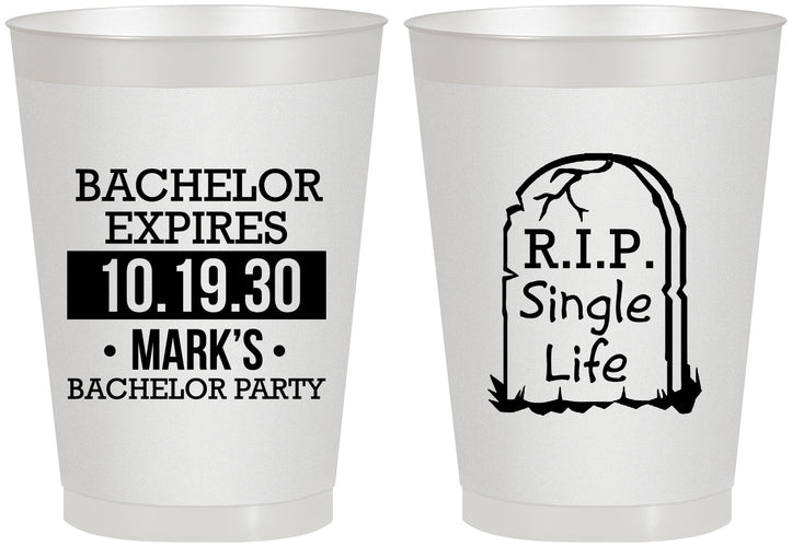 Personalized Bachelor Party 8 oz Frosted Cups - Rip Single Life | 40028