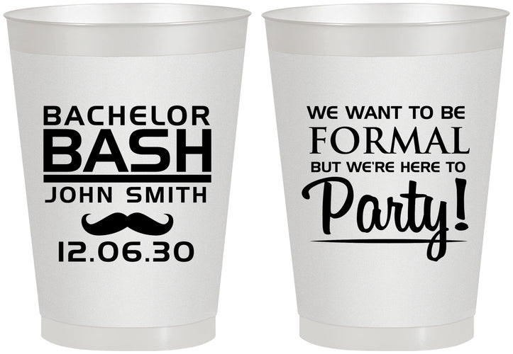 Personalized Bachelor Party 8 oz Frosted Cups - Formal | 40030