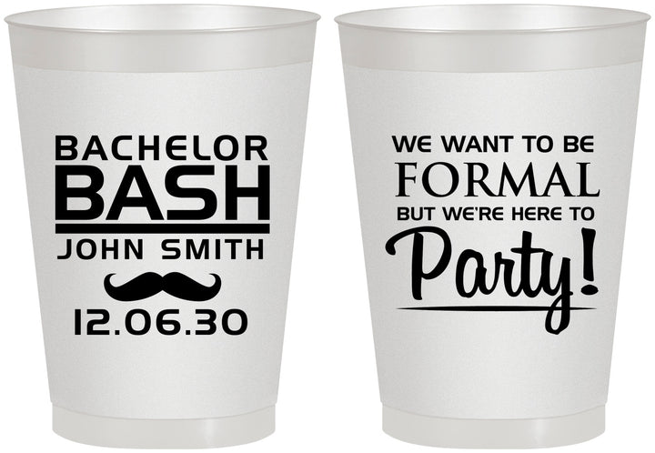 Personalized Bachelor Party 8 oz Frosted Cups - Formal | 40030