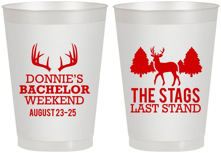 Personalized Bachelor Party 8 oz Frosted Cups - Stags Last Stand | 40033