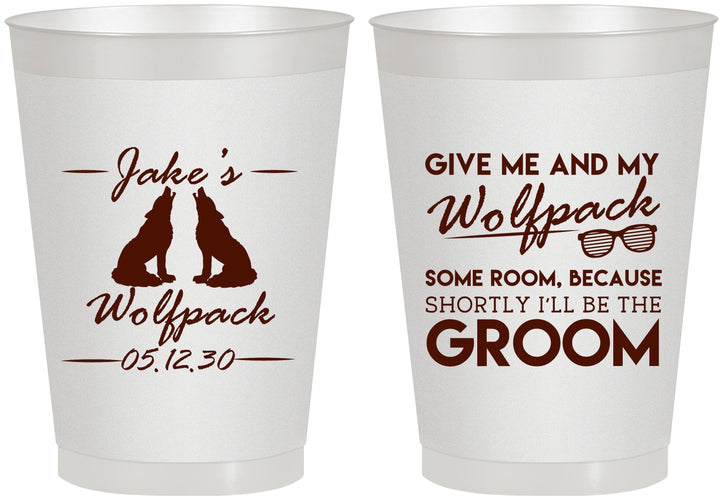 Personalized Bachelor Party 8 oz Frosted Cups - Wolfpack | 40036