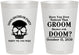Personalized Bachelor Party 8 oz Frosted Cups - Groom Doom Skull | 40041