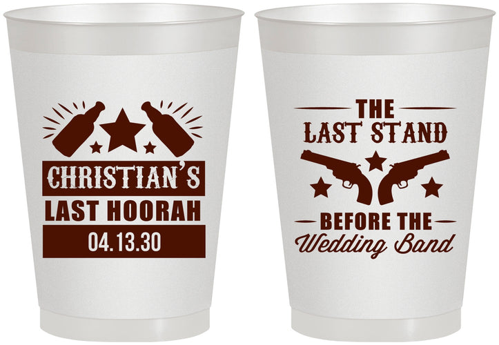 Personalized Bachelor Party 8 oz Frosted Cups - Last Stand | 40046
