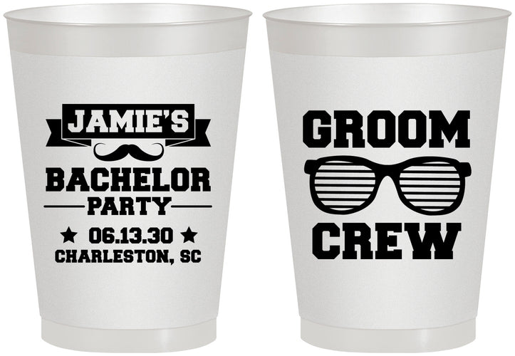 Personalized Bachelor Party 8 oz Frosted Cups - Groom Crew | 40047