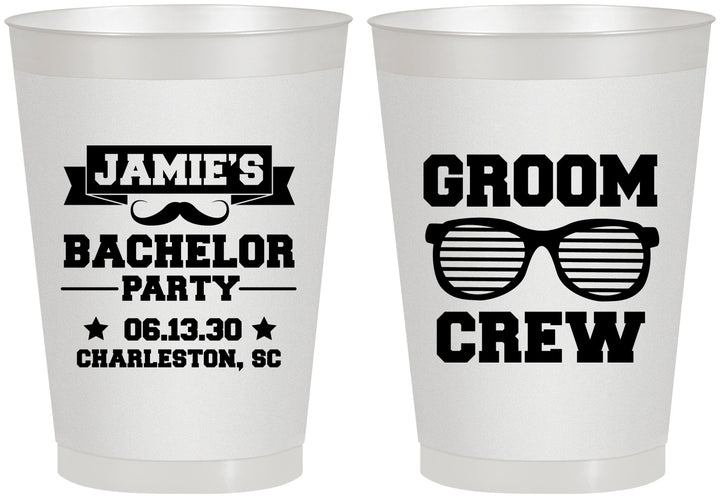 Personalized Bachelor Party 8 oz Frosted Cups - Groom Crew | 40047
