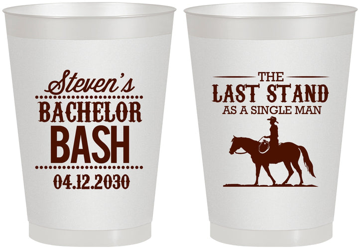 Personalized Bachelor Party 8 oz Frosted Cups - The Last Stand | 40050