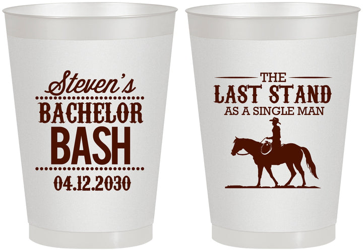 Personalized Bachelor Party 8 oz Frosted Cups - The Last Stand | 40050