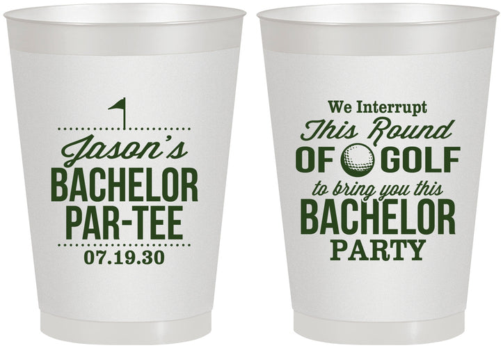 Personalized Bachelor Party 8 oz Frosted Cups - Golf | 40052