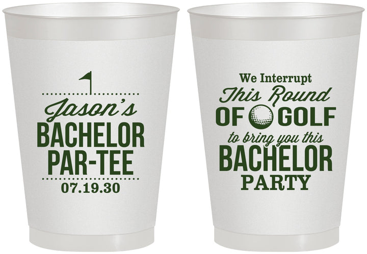 Personalized Bachelor Party 8 oz Frosted Cups - Golf | 40052