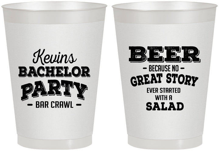 Personalized Bachelor Party 8 oz Frosted Cups - Great Story | 40057