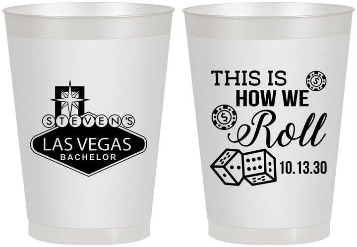 Personalized Bachelor Party 8 oz Frosted Cups - Last Vegas | 40061