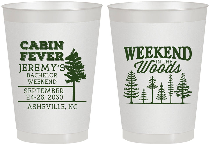 Personalized Bachelor Party 8 oz Frosted Cups - Camping | 40065