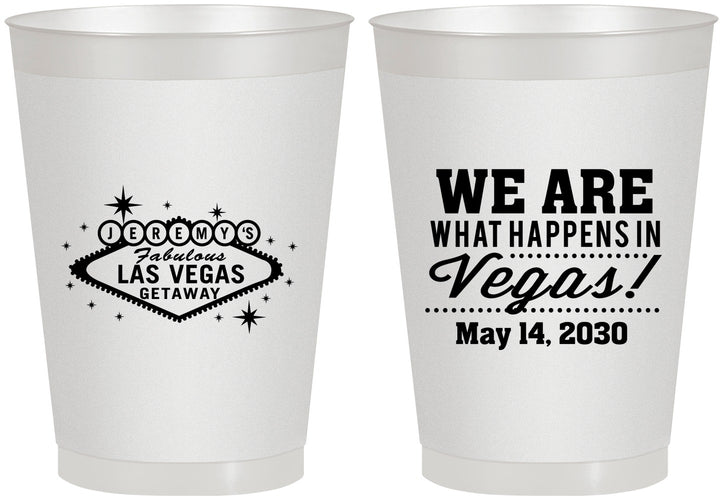 Personalized Bachelor Party 8 oz Frosted Cups - Las Vegas | 40066