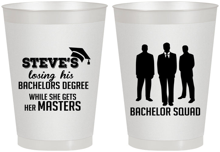 Personalized Bachelor Party 8 oz Frosted Cups - Squad | 40068
