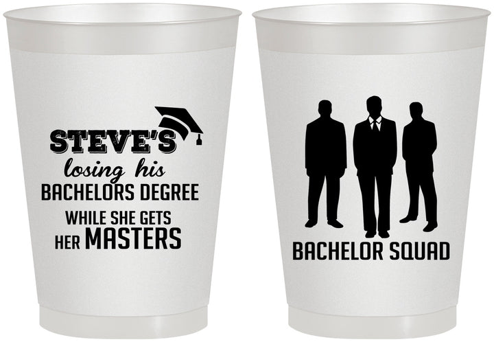 Personalized Bachelor Party 8 oz Frosted Cups - Squad | 40068