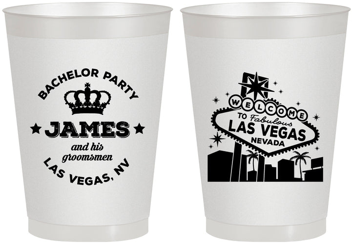 Personalized Bachelor Party 8 oz Frosted Cups - Las Vegas | 40069