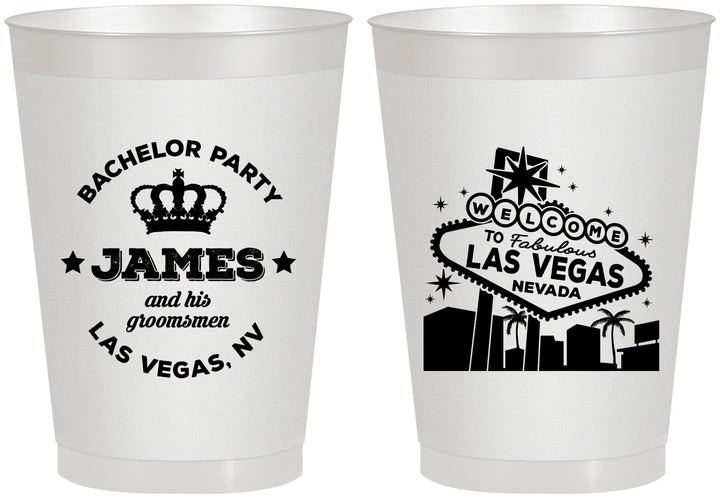 Personalized Bachelor Party 8 oz Frosted Cups - Las Vegas | 40069