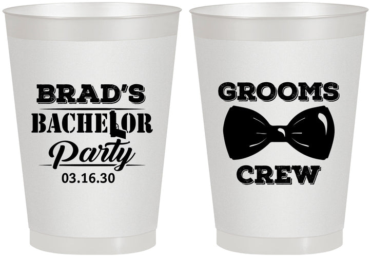 Personalized Bachelor Party 8 oz Frosted Cups - Grooms Crew | 40070