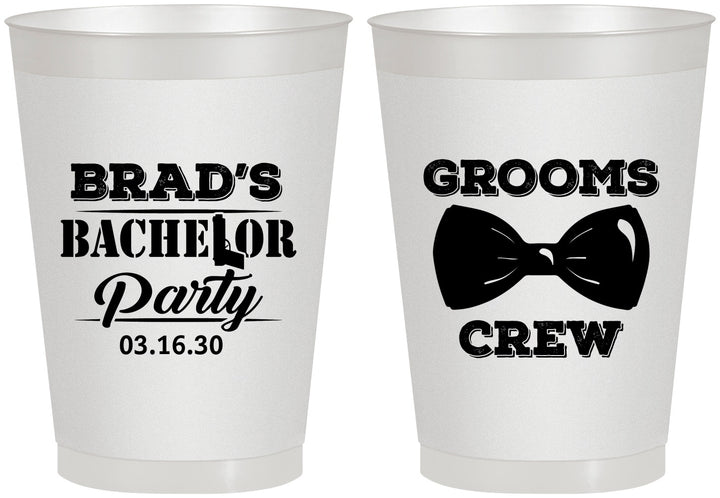 Personalized Bachelor Party 8 oz Frosted Cups - Grooms Crew | 40070