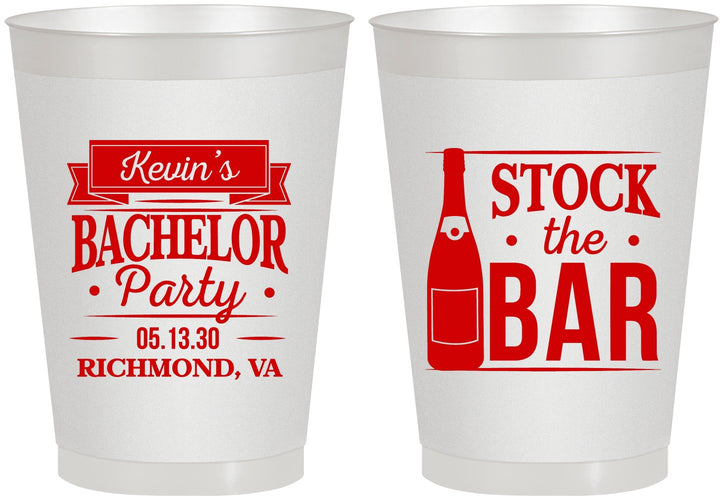 Personalized Bachelor Party 8 oz Frosted Cups - Stock The Bar | 40073