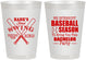 Personalized Bachelor Party 8 oz Frosted Cups - Baseball | 40075