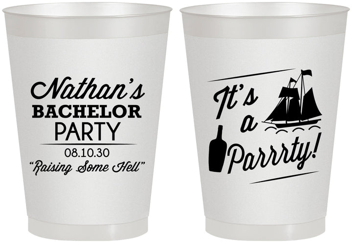 Personalized Bachelor Party 8 oz Frosted Cups - Boat | 40076