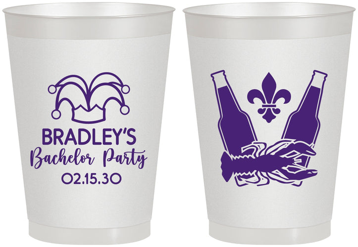 Personalized Bachelor Party 8 oz Frosted Cups - New Orleans | 40077