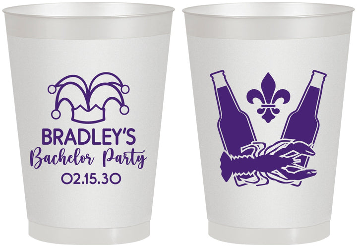 Personalized Bachelor Party 8 oz Frosted Cups - New Orleans | 40077
