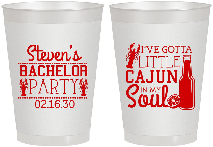 Personalized Bachelor Party 8 oz Frosted Cups - Cajun In My Soul | 40078