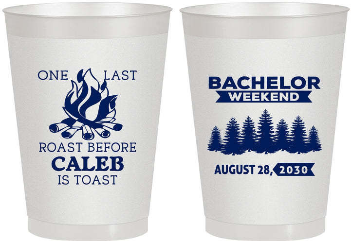 Personalized Bachelor Party 8 oz Frosted Cups - Camping | 40079