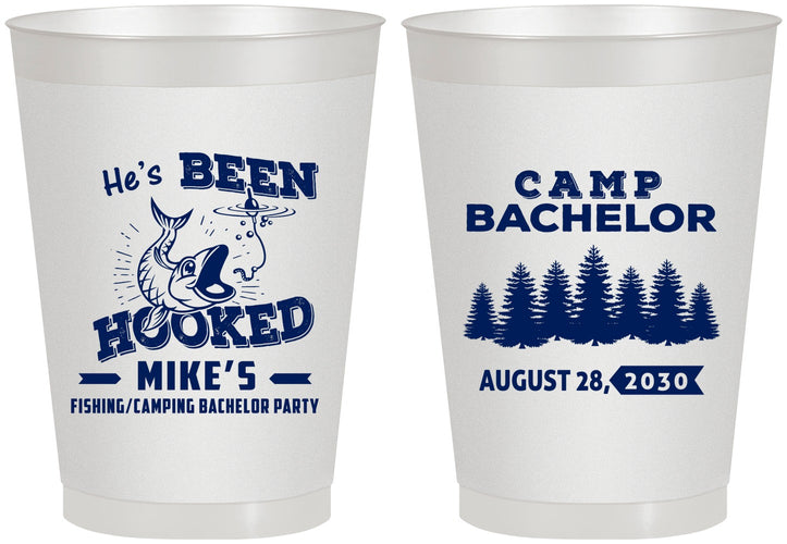 Personalized Bachelor Party 8 oz Frosted Cups - Fishing | 40080